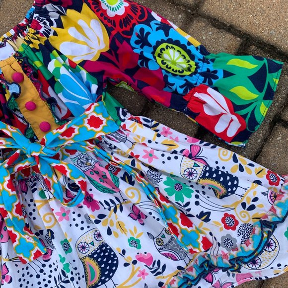 Love & Lassies Floral Mixed-Print Frill Dress 4T - Picture 2 of 6